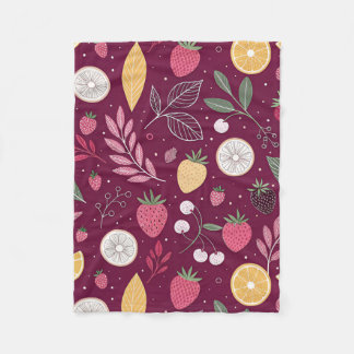 Berry Botanical Snuggle – Small Fleece Blanket in 