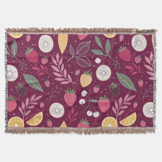 Berry Botanical Throw – Kuschel-Decke (Deep Decke (Vorderseite)