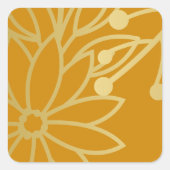 Berry Botanisches Gold und verbrannter Orangenurla Quadratischer Aufkleber (Vorderseite)