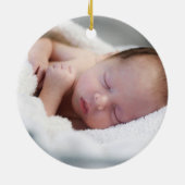 Berry Branch Baby's First Christmas Foto Keramik Ornament (Hinten)