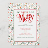 Berry Branch essen, Drink Be Frohe Weihnachts Potl Einladung (Vorne/Hinten)