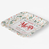 Berry Branch essen, trinken Sie frohe Weihnachten Pappteller (Gewinkelt)