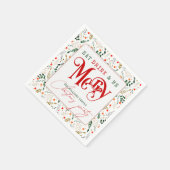 Berry Branch essen, trinken Sie frohe Weihnachten Serviette (Ecke)