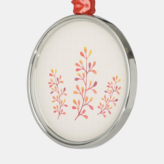 Berry Branches Silbernes Ornament (Links)