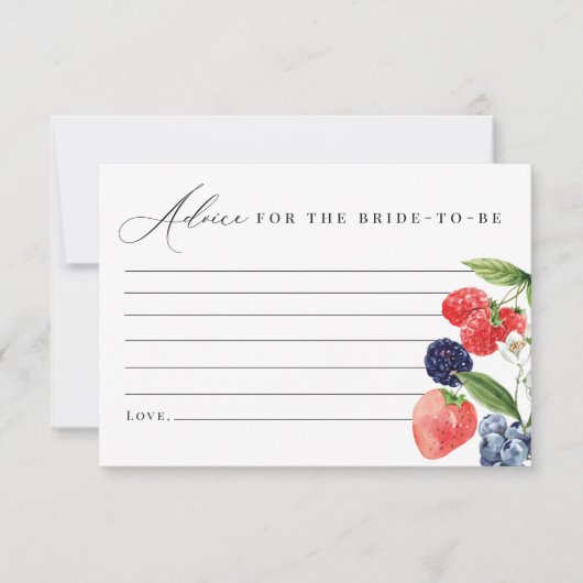 Berry Brautparty Advice Card Berry Sweet Dankeskarte (Vorderseite)