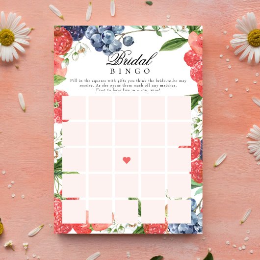 Berry Brautparty Bridal Gift Bingo Game Einladung