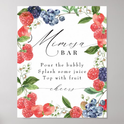 Berry Brautparty Mimosa Bar Station Signa Poster (Vorne)