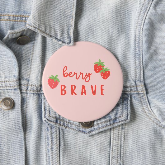 berry brave childhood cancer sick ill kids cute button (Beispiel)