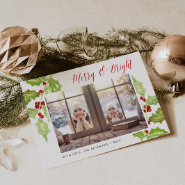 Berry & Bright | Fotokarte für den Urlaub Feiertagskarte