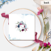 Berry Burgundy und Blue Floral Square Wedding Inv Einladung