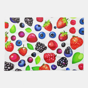 Berry Burst: Fruchtmuster Geschirrtuch