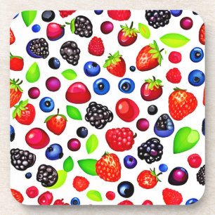 Berry Burst: Fruchtmuster Getränkeuntersetzer