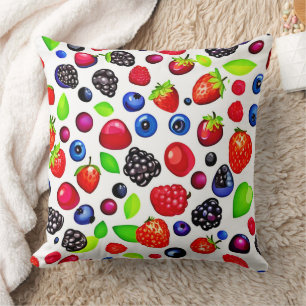 Berry Burst: Fruchtmuster Kissen