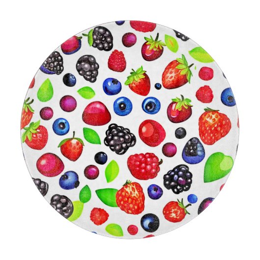 Berry Burst: Fruchtmuster Schneidebrett (Vorderseite)