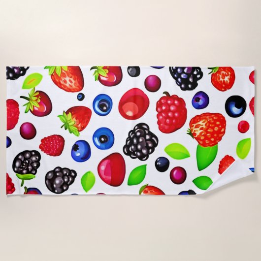 Berry Burst: Fruchtmuster Strandtuch (Vorderseite)