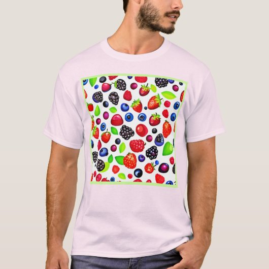 Berry Burst: Fruchtmuster T-Shirt (Vorderseite)