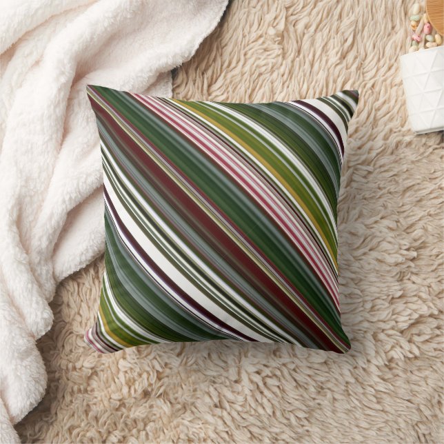 Berry Bush Green und Red Strip und Kariert Kissen (Decke)