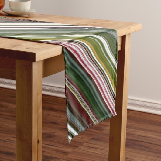 Berry Bush Green und Red Stripe Kurzer Tischläufer (Beispiel)