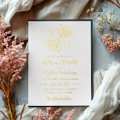 Berry Bush Monogram Hosting mit Eltern Wedding Folieneinladung