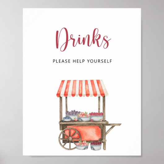 Berry cart - Drinks help yourself  Poster (Vorne)