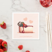 Berry Cheesecake Dessert Illustration Paper Napkin Serviette (Beispiel)
