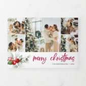 Berry Christmas 16 Foto Collage Dreifach Gefaltete Urlaubskarte (Cover)