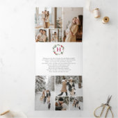 Berry Christmas 16 Foto Collage Dreifach Gefaltete Urlaubskarte (Innenseite)