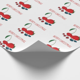 Berry Christmas Cartoon Characters Wrapping Paper Geschenkpapier