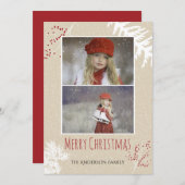 Berry Christmas Feiertagskarte (Vorne/Hinten)