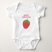 Berry Christmas Raspberry Fruit Design Baby Strampler (Vorderseite)