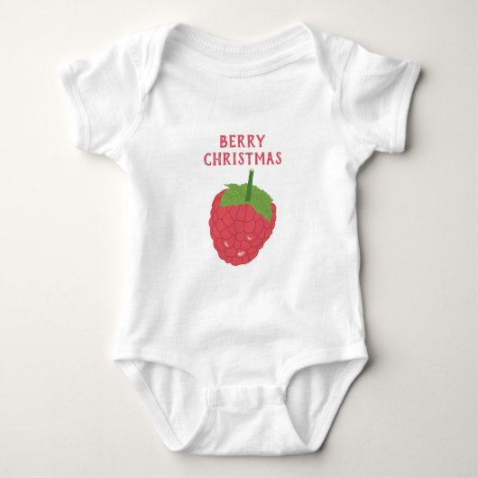 Berry Christmas Raspberry Fruit Design Baby Strampler (Vorderseite)