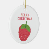 Berry Christmas Raspberry Fruit Design Keramik Ornament (Rechts)