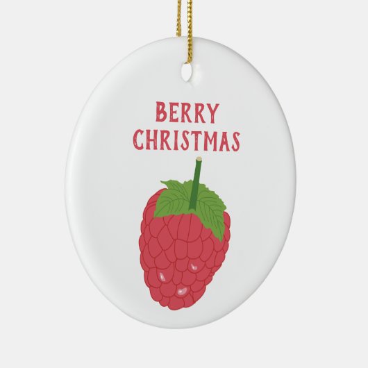 Berry Christmas Raspberry Fruit Design Keramik Ornament (Rechts)