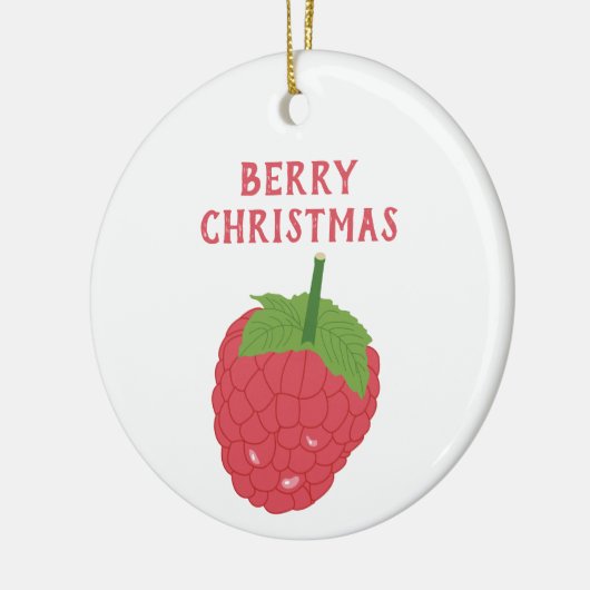 Berry Christmas Raspberry Fruit Design Keramik Ornament (Links)