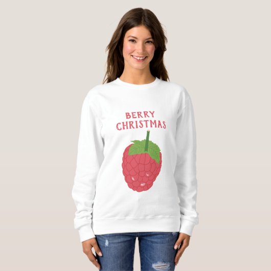 Berry Christmas Raspberry Fruit Design Sweatshirt (Vorne ganz)
