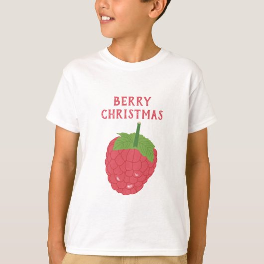 Berry Christmas Raspberry Fruit Design T-Shirt (Vorderseite)