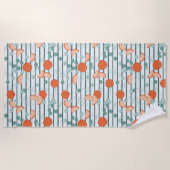 Berry Citrus - Dunkle grüne Streifen Strandtuch (Vorderseite)