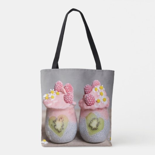 Berry Clean Vibes: Detox Smoothie & Chia Pudding Tasche (Rückseite)