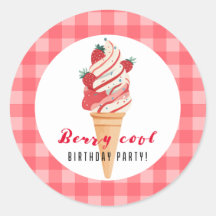 Berry Cool Birthday Classic Round Sticker