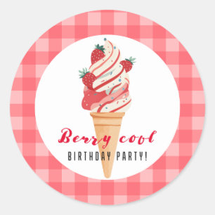 Berry Cool Birthday Classic Round Sticker