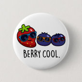 Berry Cool Funny Strawberry Blueberry Pub Button (Vorderseite)