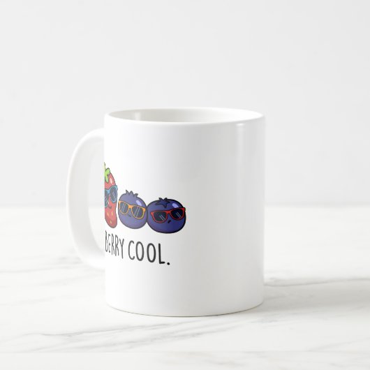 Berry Cool Funny Strawberry Blueberry Pub Kaffeetasse (Vorderseite Links)