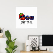 Berry Cool Funny Strawberry Blueberry Pub Poster (Heimbüro)