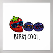 Berry Cool Funny Strawberry Blueberry Pub Poster (Vorne)