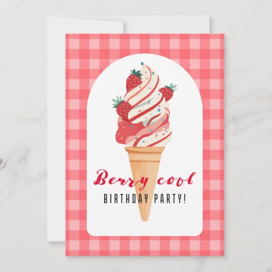 Berry Cool Geburtstag Einladung (Vorderseite)