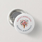 Berry Cool Happy Birthday Ice Creme Party Button (Vorne & Hinten)
