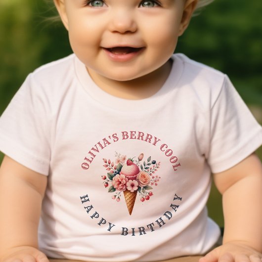 Berry Cool Happy Birthday Ice Creme Party Kleinkind T-shirt