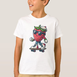 Berry Cool Skater - Kawaii Strawberry T-Shirt