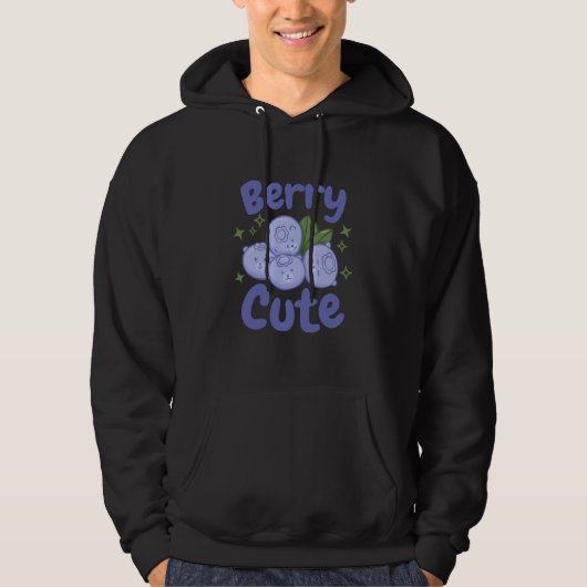 Berry Cute Kawaii Blueberries Hoodie (Vorderseite)