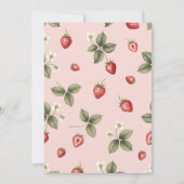 Berry Cute Strawberry First Birthday Celebration Einladung (Rückseite)